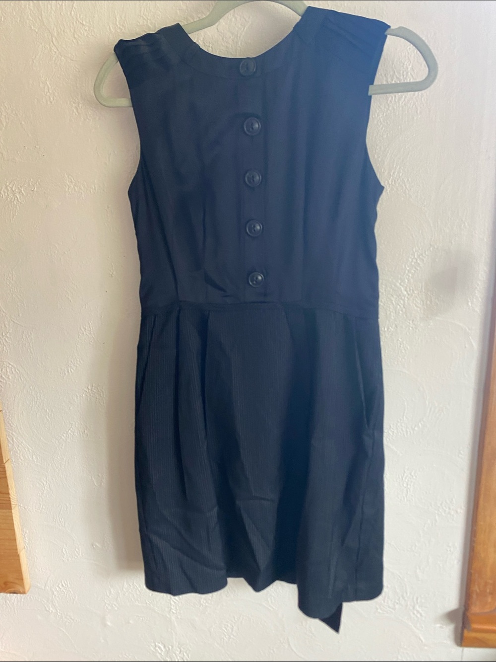 Nanette Lepore Black Sleeveless Button-Front Dress